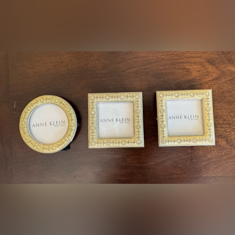 Anne Klein Elegant Gold-Toned Picture Frame 2.5”  3-pack